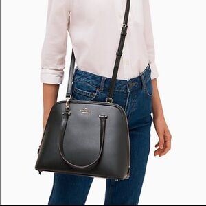 Kate Spade Patterson Drive Dome Satchel Black Leather Handbag